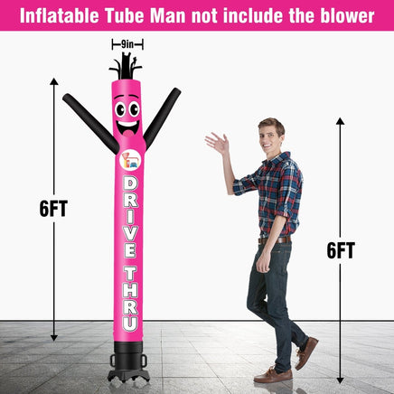 6 10 15 20FT Tall DRIVE THRU Waving Inflatable Tube Man(Blower Not Included) - goodeny