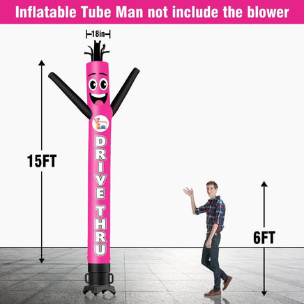 6 10 15 20FT Tall DRIVE THRU Waving Inflatable Tube Man(Blower Not Included) - goodeny