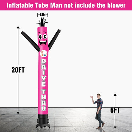 6 10 15 20FT Tall DRIVE THRU Waving Inflatable Tube Man(Blower Not Included) - goodeny