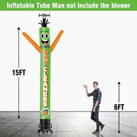 6 10 15 20FT Tall Dry Cleaners Waving Inflatable Tube Man(Blower Not Included) - goodeny