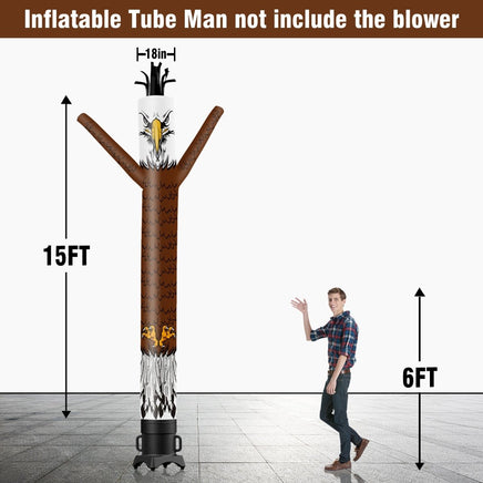 6 10 15 20FT Tall Eagle Waving Inflatable Tube Man(Blower Not Included) - goodeny