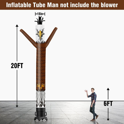 6 10 15 20FT Tall Eagle Waving Inflatable Tube Man(Blower Not Included) - goodeny