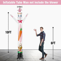 6 10 15 20FT Tall Easter Bunny Waving Inflatable Tube Man(Blower Not Included) - goodeny