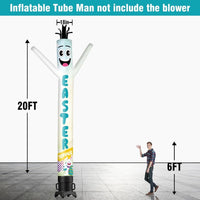 6 10 15 20FT Tall Easter Service Waving Inflatable Tube Man(Blower Not Included) - goodeny