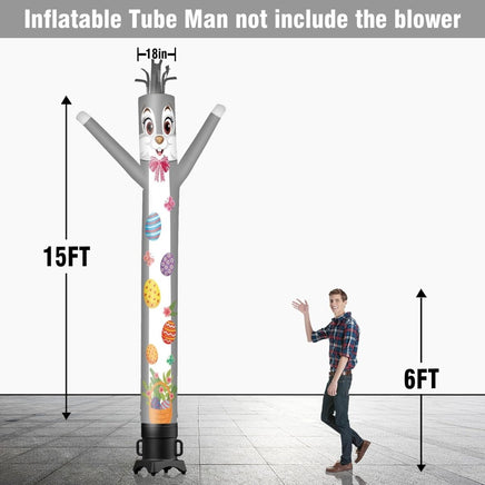 6 10 15 20FT Tall Easter Waving Inflatable Tube Man(Blower Not Included) - goodeny