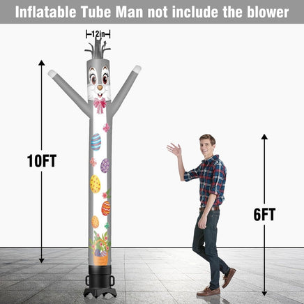 6 10 15 20FT Tall Easter Waving Inflatable Tube Man(Blower Not Included) - goodeny
