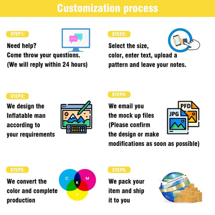 6 10 15 20FT Tall Elephant Waving Inflatable Tube Man(Blower Not Included) - goodeny