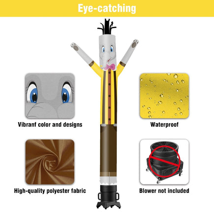 6 10 15 20FT Tall Elephant Waving Inflatable Tube Man(Blower Not Included) - goodeny