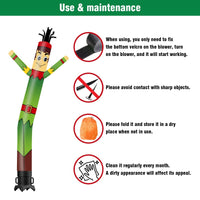 6 10 15 20FT Tall Elf Waving Inflatable Tube Man(Blower Not Included) - goodeny