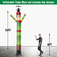 6 10 15 20FT Tall Elf Waving Inflatable Tube Man(Blower Not Included) - goodeny