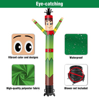 6 10 15 20FT Tall Elf Waving Inflatable Tube Man(Blower Not Included) - goodeny