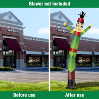 6 10 15 20FT Tall Elf Waving Inflatable Tube Man(Blower Not Included) - goodeny