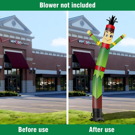 6 10 15 20FT Tall Elf Waving Inflatable Tube Man(Blower Not Included) - goodeny