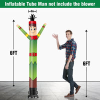 6 10 15 20FT Tall Elf Waving Inflatable Tube Man(Blower Not Included) - goodeny