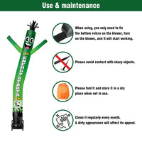 6 10 15 20FT Tall Energy Starts Here Waving Inflatable Tube Man(Blower Not Included) - goodeny
