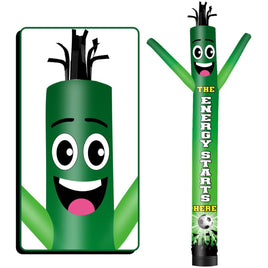 6 10 15 20FT Tall Energy Starts Here Waving Inflatable Tube Man(Blower Not Included) - goodeny