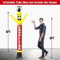 6 10 15 20FT Tall Enrolling Waving Inflatable Tube Man(Blower Not Included) - goodeny