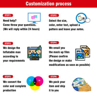 6 10 15 20FT Tall Enrolling Waving Inflatable Tube Man(Blower Not Included) - goodeny