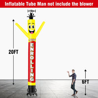 6 10 15 20FT Tall Enrolling Waving Inflatable Tube Man(Blower Not Included) - goodeny
