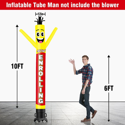 6 10 15 20FT Tall Enrolling Waving Inflatable Tube Man(Blower Not Included) - goodeny