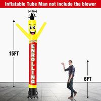 6 10 15 20FT Tall Enrolling Waving Inflatable Tube Man(Blower Not Included) - goodeny