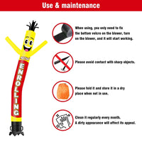 6 10 15 20FT Tall Enrolling Waving Inflatable Tube Man(Blower Not Included) - goodeny