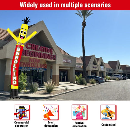 6 10 15 20FT Tall Enrolling Waving Inflatable Tube Man(Blower Not Included) - goodeny