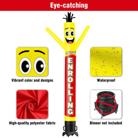 6 10 15 20FT Tall Enrolling Waving Inflatable Tube Man(Blower Not Included) - goodeny