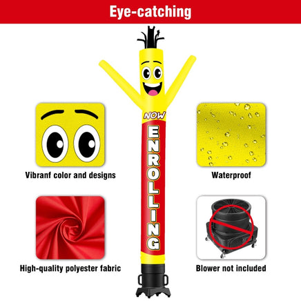 6 10 15 20FT Tall Enrolling Waving Inflatable Tube Man(Blower Not Included) - goodeny