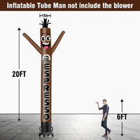 6 10 15 20FT Tall Espresso Waving Inflatable Tube Man(Blower Not Included) - goodeny