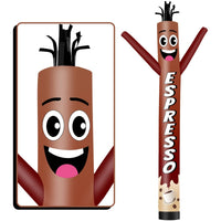 6 10 15 20FT Tall Espresso Waving Inflatable Tube Man(Blower Not Included) - goodeny