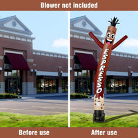 6 10 15 20FT Tall Espresso Waving Inflatable Tube Man(Blower Not Included) - goodeny