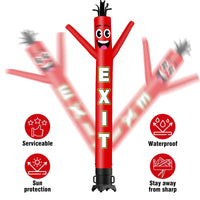 6 10 15 20FT Tall Exit Waving Inflatable Tube Man(Blower Not Included) - goodeny