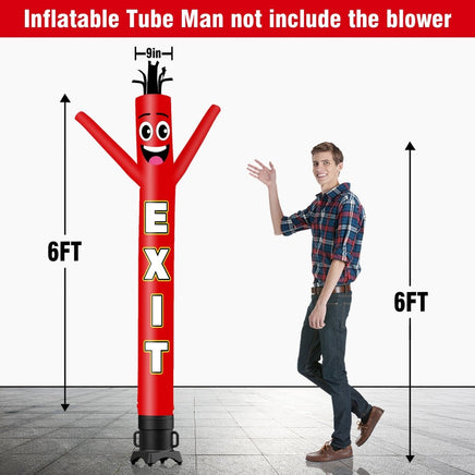 6 10 15 20FT Tall Exit Waving Inflatable Tube Man(Blower Not Included) - goodeny