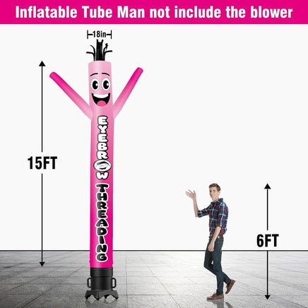 6 10 15 20FT Tall Eyebrow Threading Waving Inflatable Tube Man(Blower Not Included) - goodeny