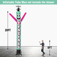 6 10 15 20FT Tall Facials Waving Inflatable Tube Man(Blower Not Included) - goodeny