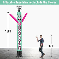6 10 15 20FT Tall Facials Waving Inflatable Tube Man(Blower Not Included) - goodeny