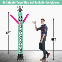6 10 15 20FT Tall Facials Waving Inflatable Tube Man(Blower Not Included) - goodeny