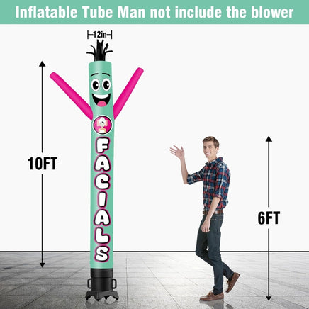 6 10 15 20FT Tall Facials Waving Inflatable Tube Man(Blower Not Included) - goodeny
