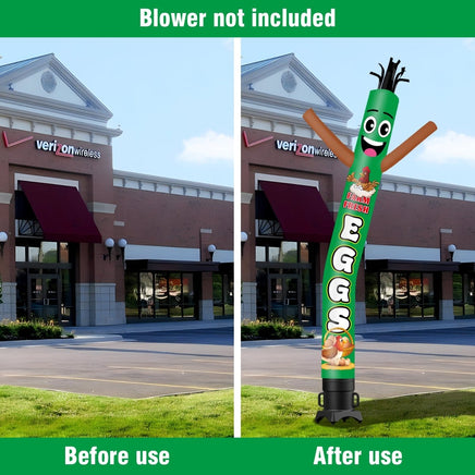6 10 15 20FT Tall Farm Fresh Eggs Waving Inflatable Tube Man(Blower Not Included) - goodeny