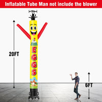6 10 15 20FT Tall Farm Fresh Eggs Waving Inflatable Tube Man(Blower Not Included) - goodeny