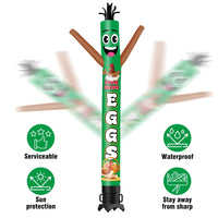 6 10 15 20FT Tall Farm Fresh Eggs Waving Inflatable Tube Man(Blower Not Included) - goodeny
