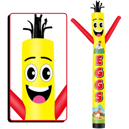 6 10 15 20FT Tall Farm Fresh Eggs Waving Inflatable Tube Man(Blower Not Included) - goodeny