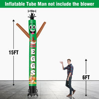 6 10 15 20FT Tall Farm Fresh Eggs Waving Inflatable Tube Man(Blower Not Included) - goodeny