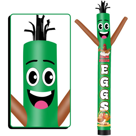 6 10 15 20FT Tall Farm Fresh Eggs Waving Inflatable Tube Man(Blower Not Included) - goodeny