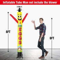 6 10 15 20FT Tall Farm Fresh Eggs Waving Inflatable Tube Man(Blower Not Included) - goodeny