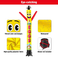 6 10 15 20FT Tall Farm Fresh Eggs Waving Inflatable Tube Man(Blower Not Included) - goodeny