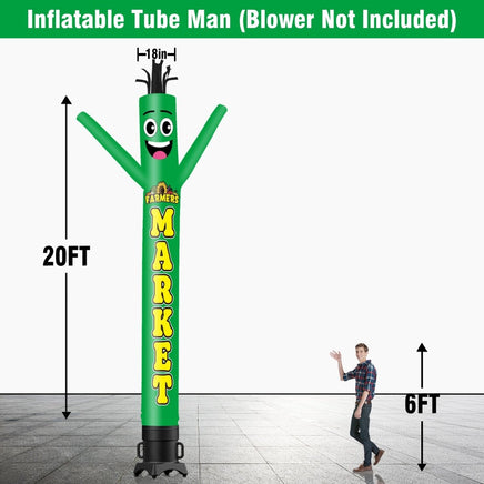 6 10 15 20FT Tall Farmers Market Waving Inflatable Tube Man(Blower Not Included) - goodeny