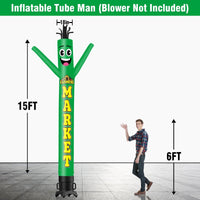 6 10 15 20FT Tall Farmers Market Waving Inflatable Tube Man(Blower Not Included) - goodeny