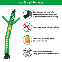 6 10 15 20FT Tall Farmers Market Waving Inflatable Tube Man(Blower Not Included) - goodeny